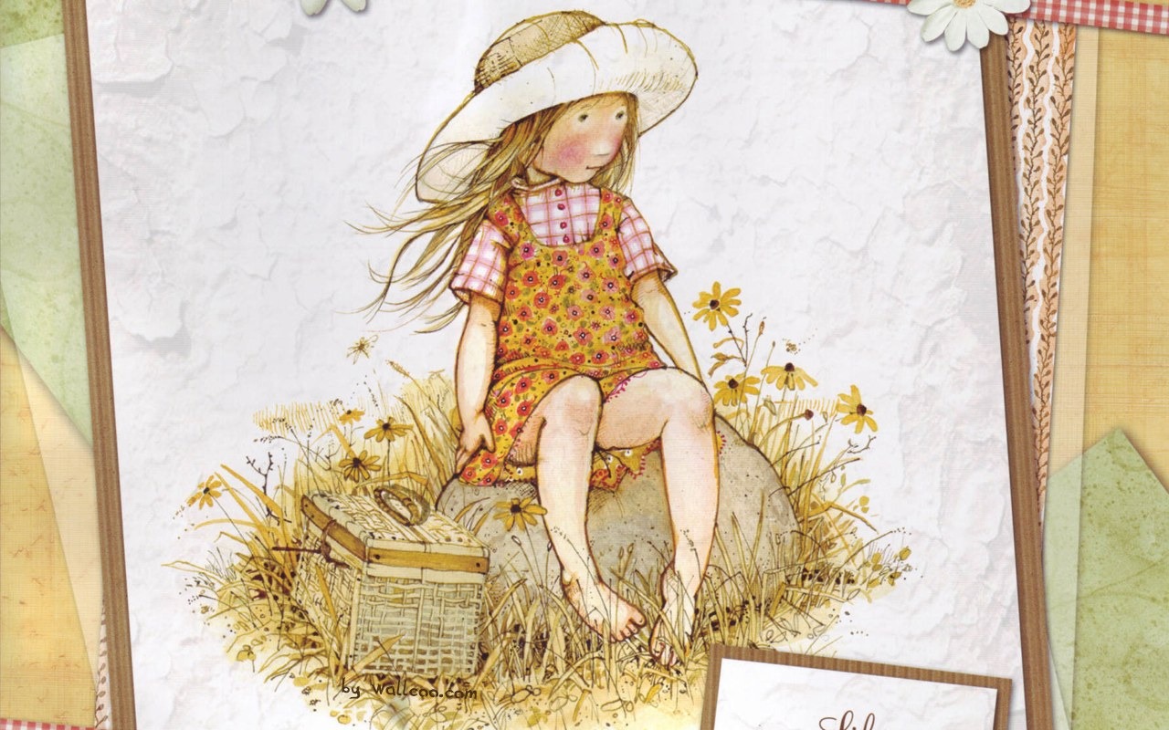 Holly Hobbie fond d'écran mignon petite fille peinte à la main #8 - 1280x800