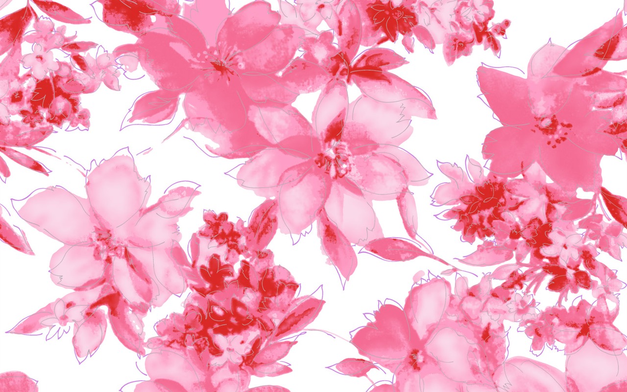 절묘한 잉크 꽃 배경 화면 #3 - 1280x800