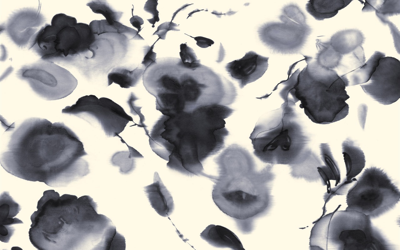 절묘한 잉크 꽃 배경 화면 #4 - 1280x800