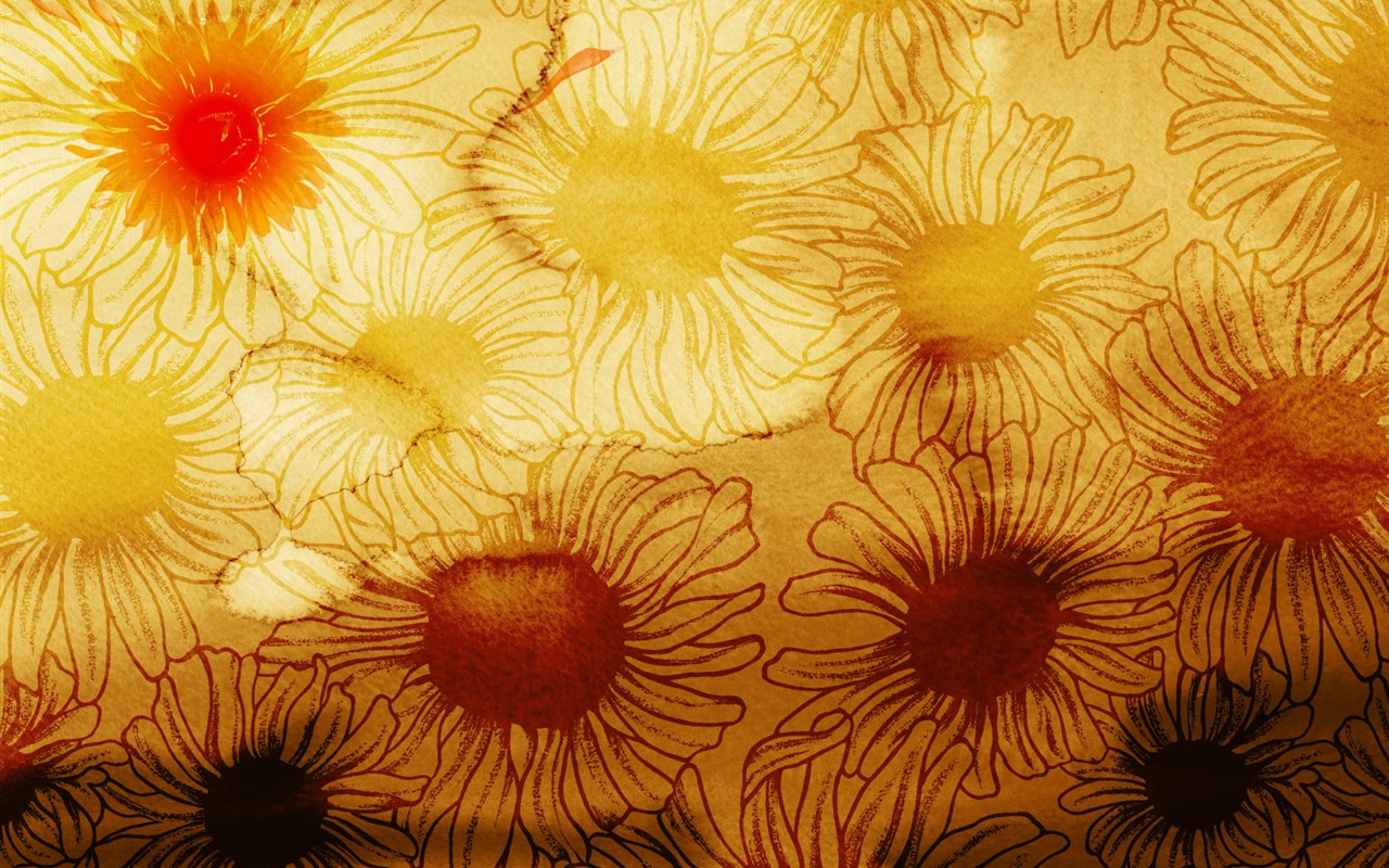 절묘한 잉크 꽃 배경 화면 #20 - 1280x800