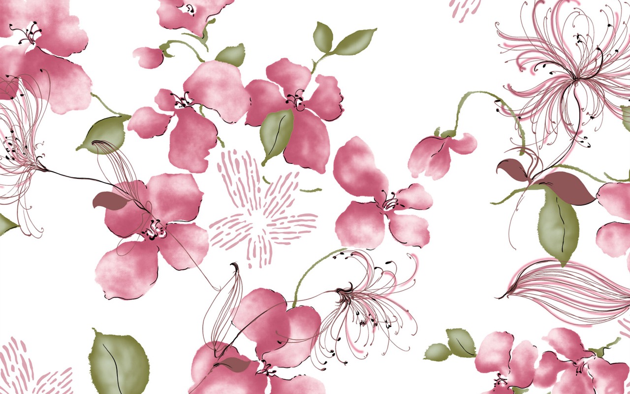 Exquisite Ink Flower Wallpapers #24 - 1280x800