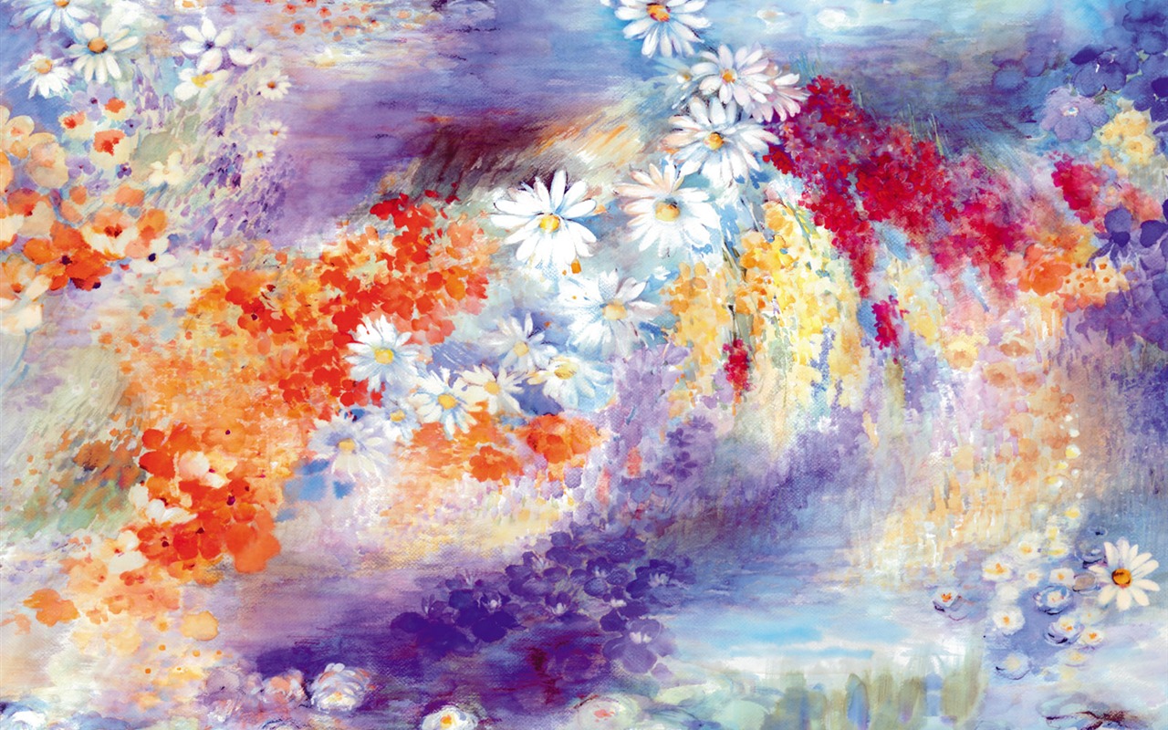 Exquisite Ink Flower Wallpapers #29 - 1280x800
