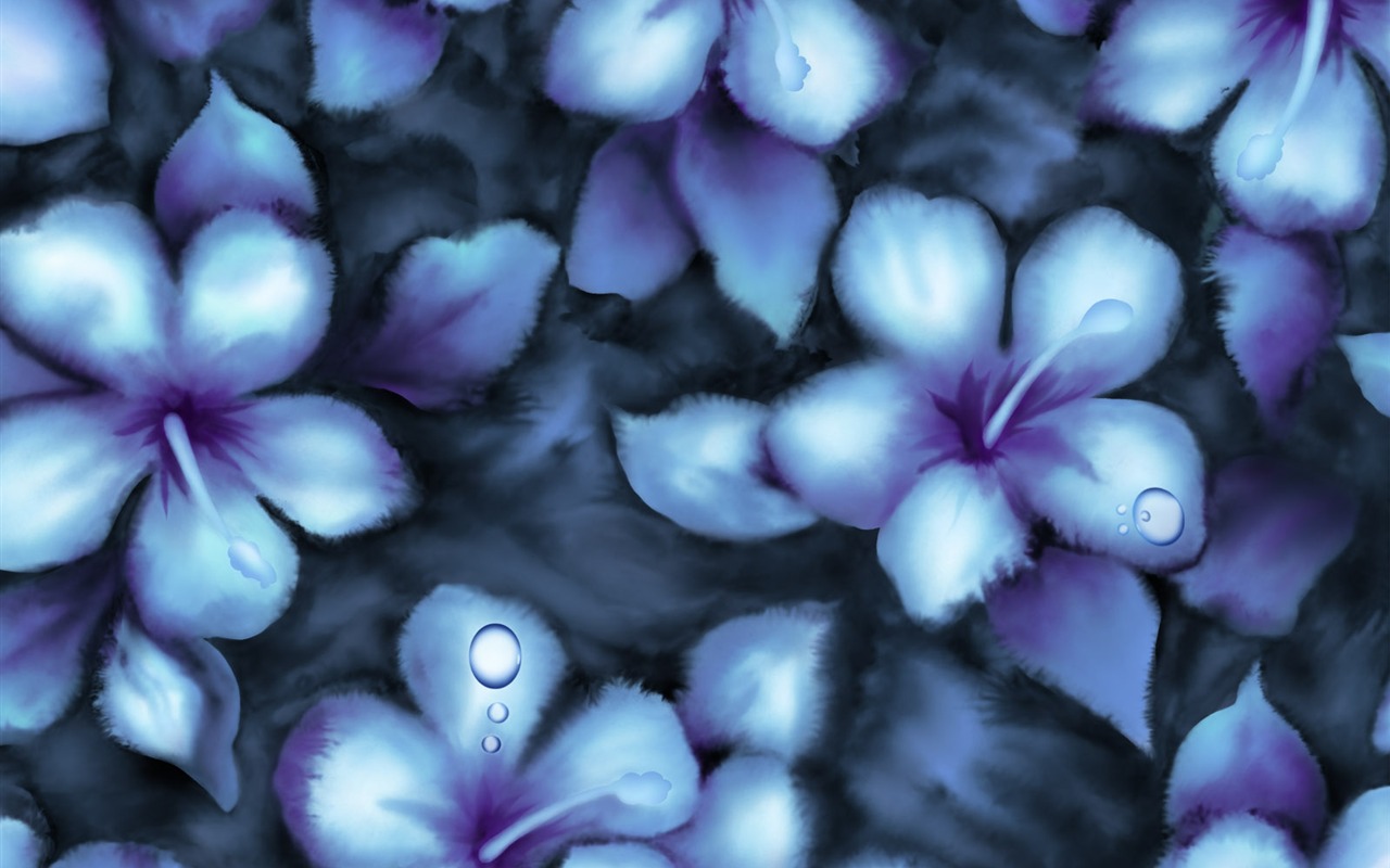 절묘한 잉크 꽃 배경 화면 #31 - 1280x800