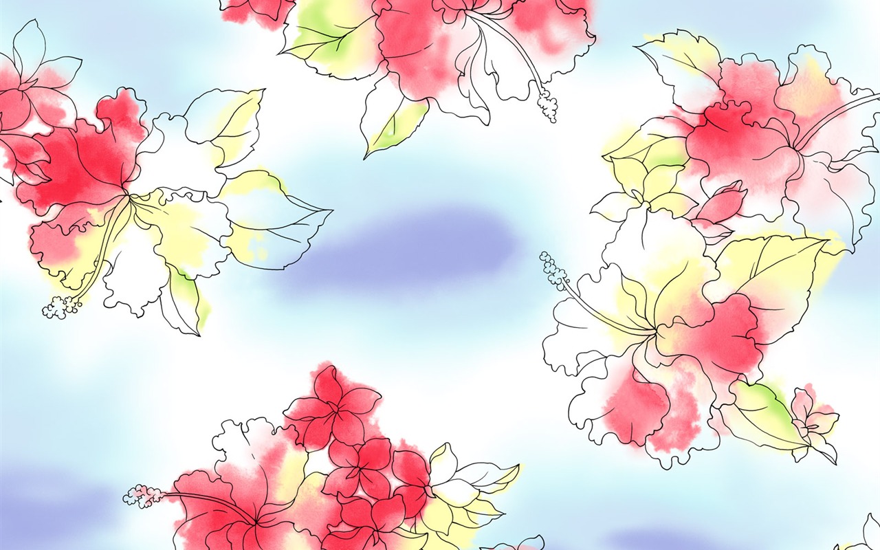 Exquisite Ink Flower Wallpapers #34 - 1280x800