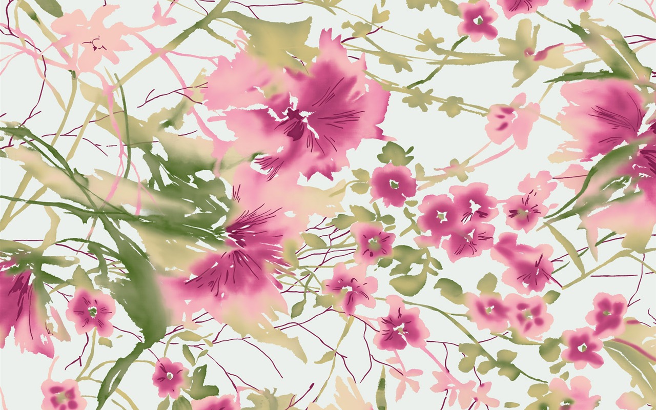 절묘한 잉크 꽃 배경 화면 #36 - 1280x800