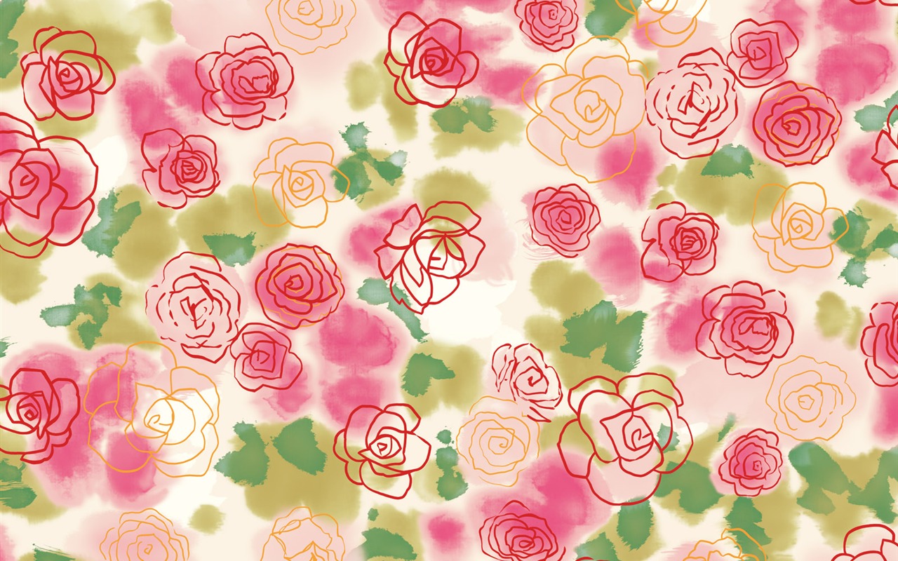 Exquisite Ink Flower Wallpapers #39 - 1280x800