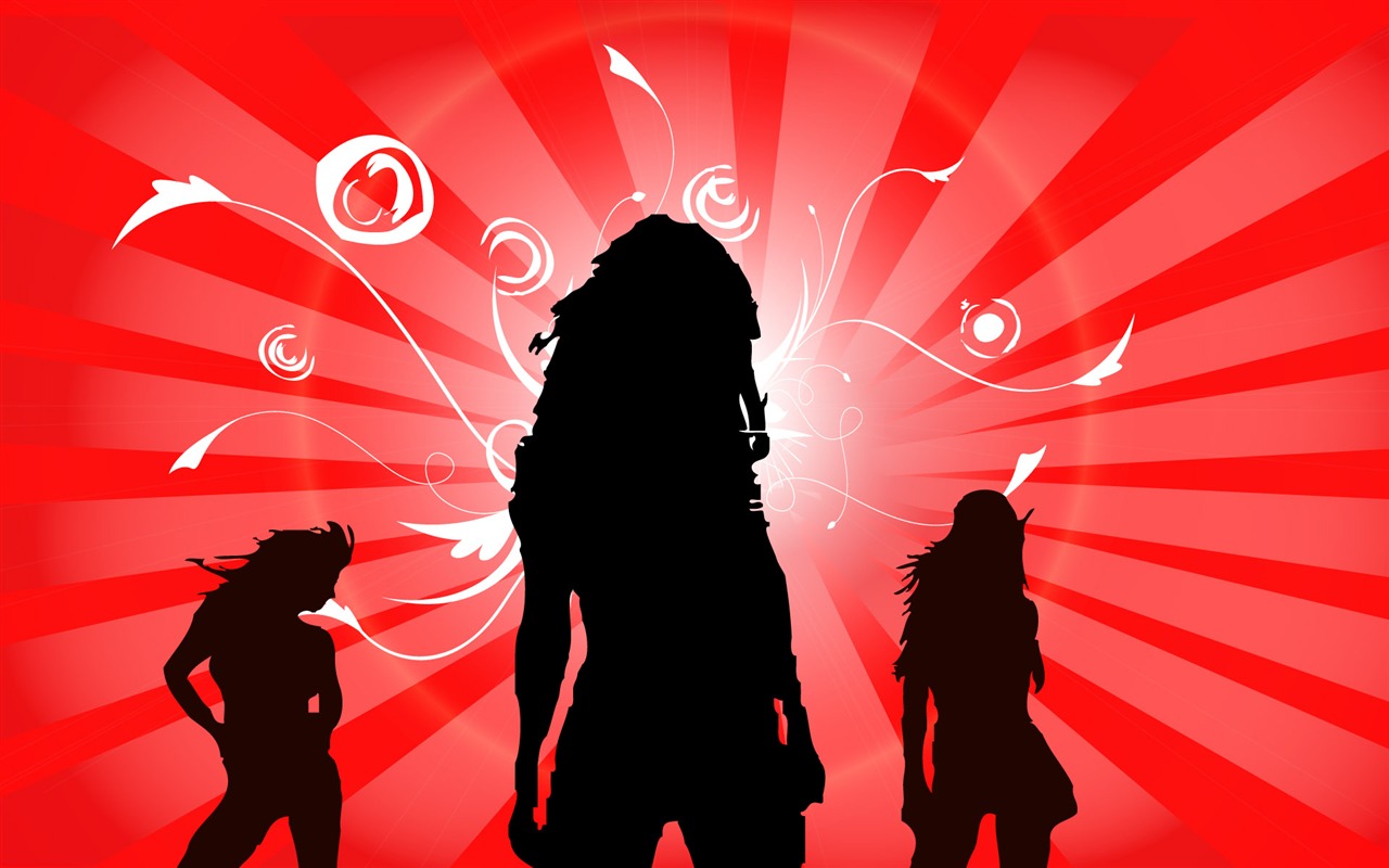 Vector People silhouette wallpaper (1) #5 - 1280x800