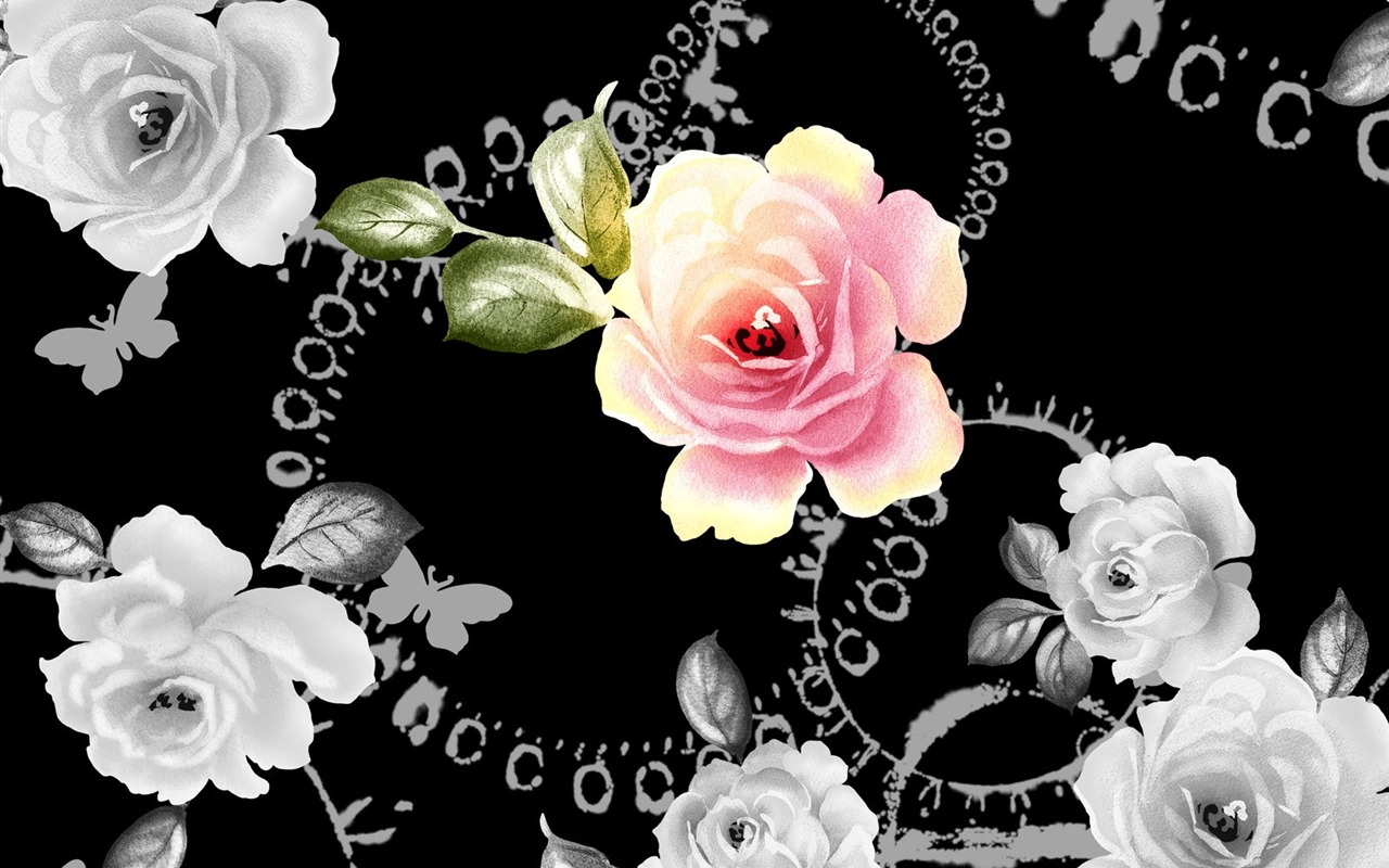 Květinová wallpaper ilustrace design #6 - 1280x800