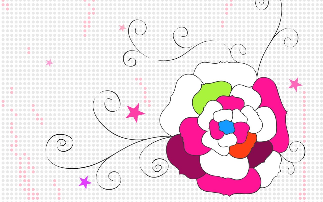 Blumentapete Illustration Design #13 - 1280x800