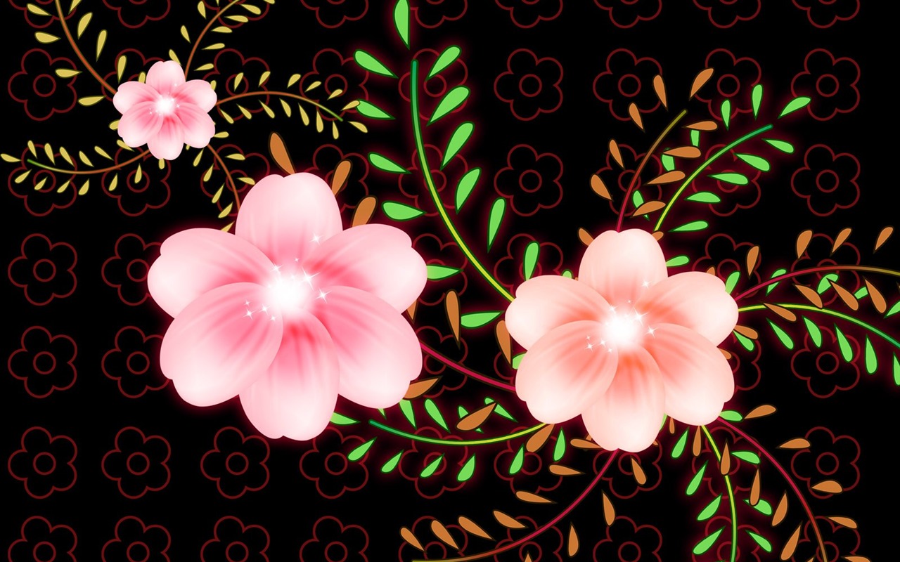 Blumentapete Illustration Design #14 - 1280x800