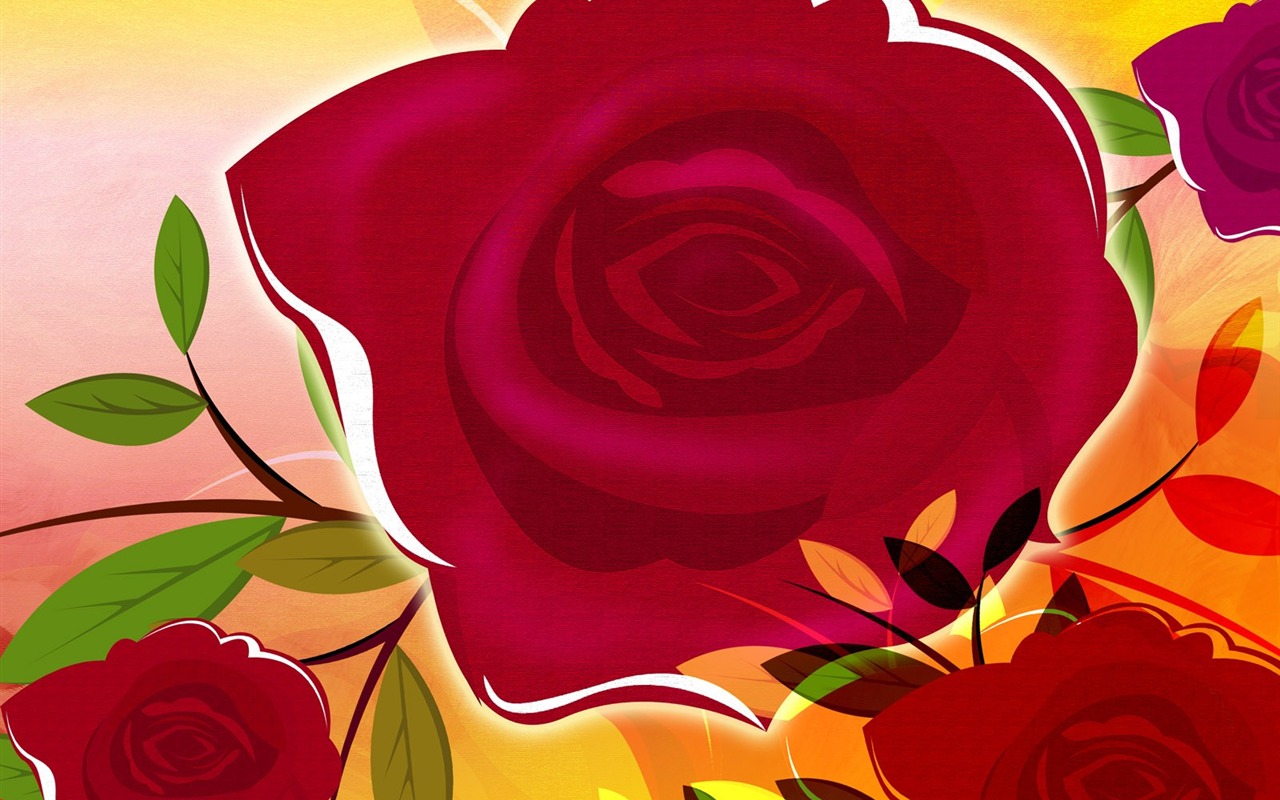 Blumentapete Illustration Design #16 - 1280x800