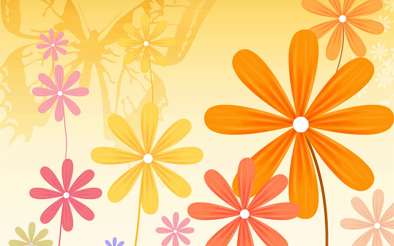 Blumentapete Illustration Design #17 - 1280x800