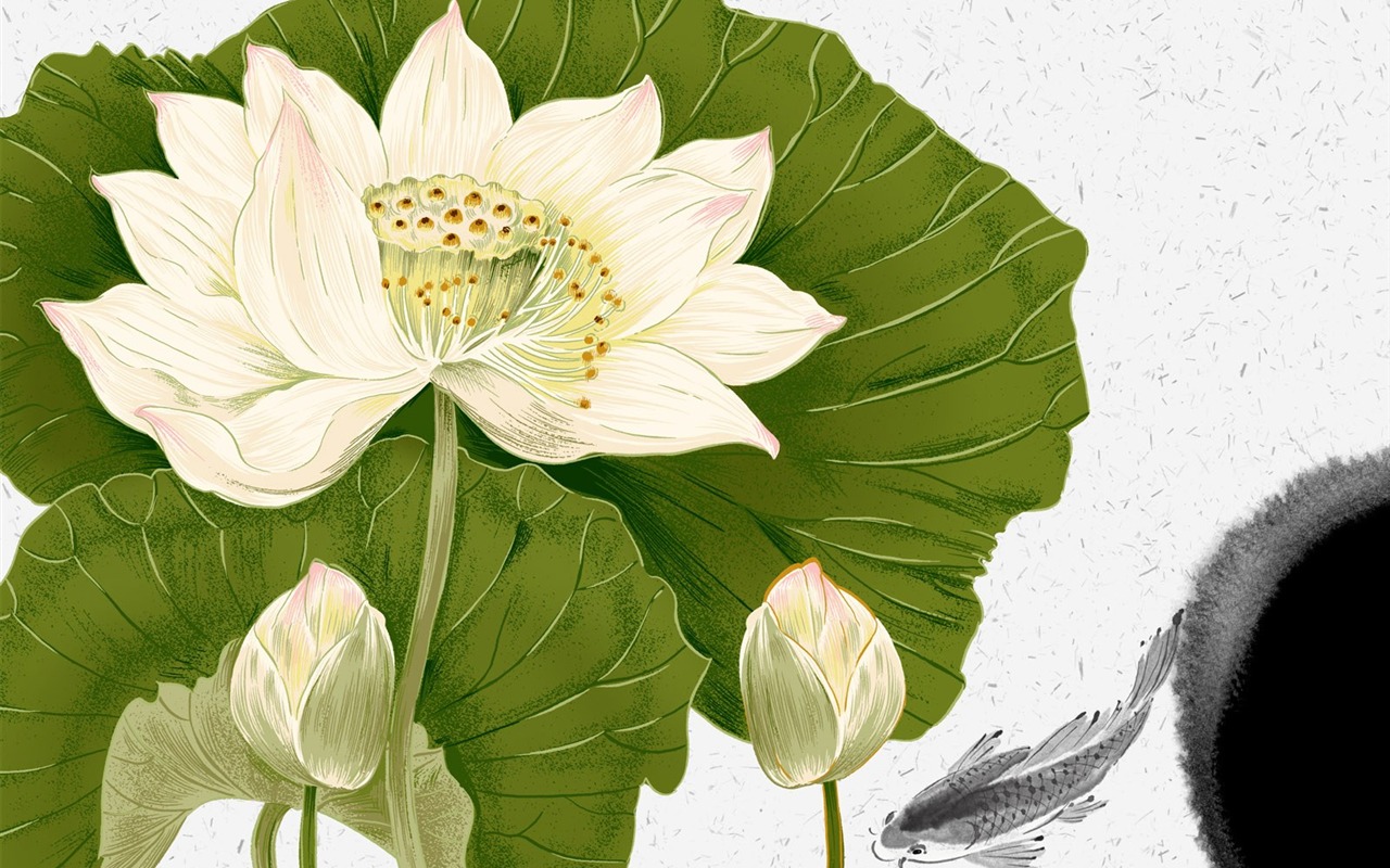 Blumentapete Illustration Design #20 - 1280x800