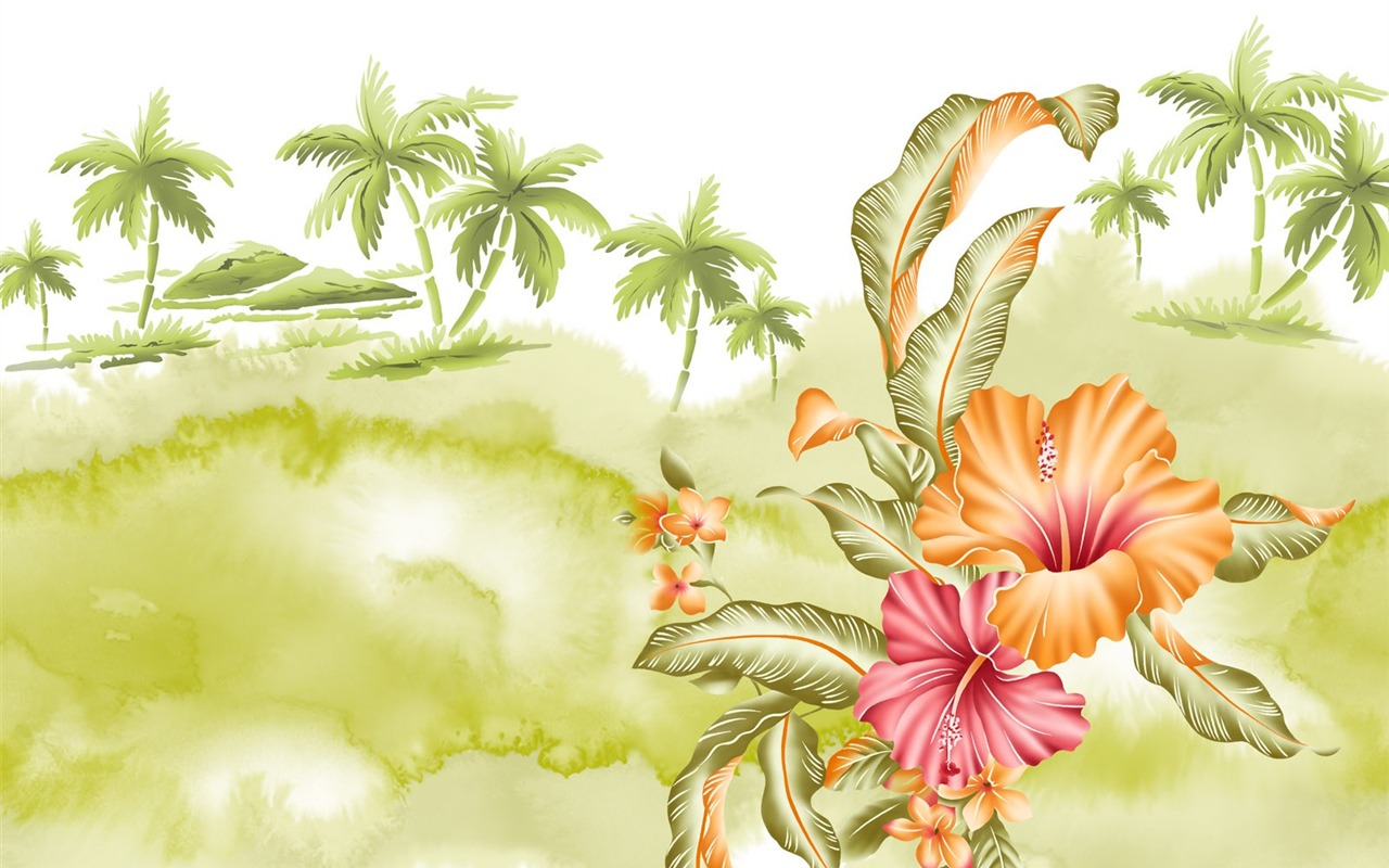 Blumentapete Illustration Design #21 - 1280x800