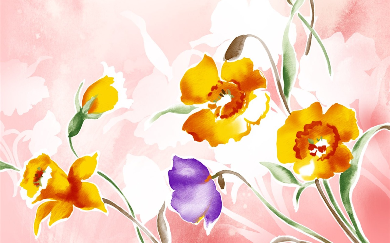 Blumentapete Illustration Design #22 - 1280x800