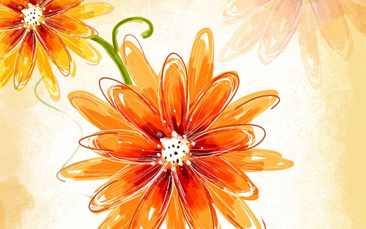 Blumentapete Illustration Design #24 - 1280x800