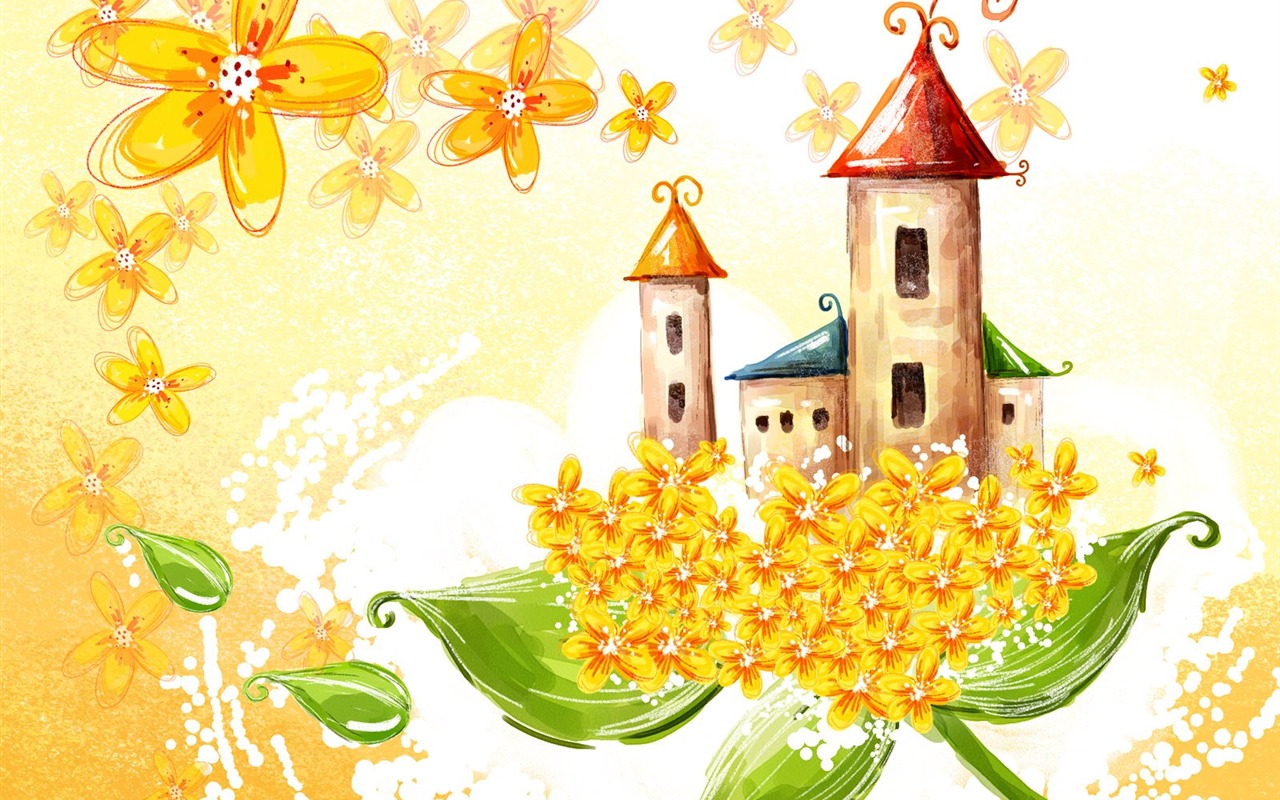 Blumentapete Illustration Design #27 - 1280x800