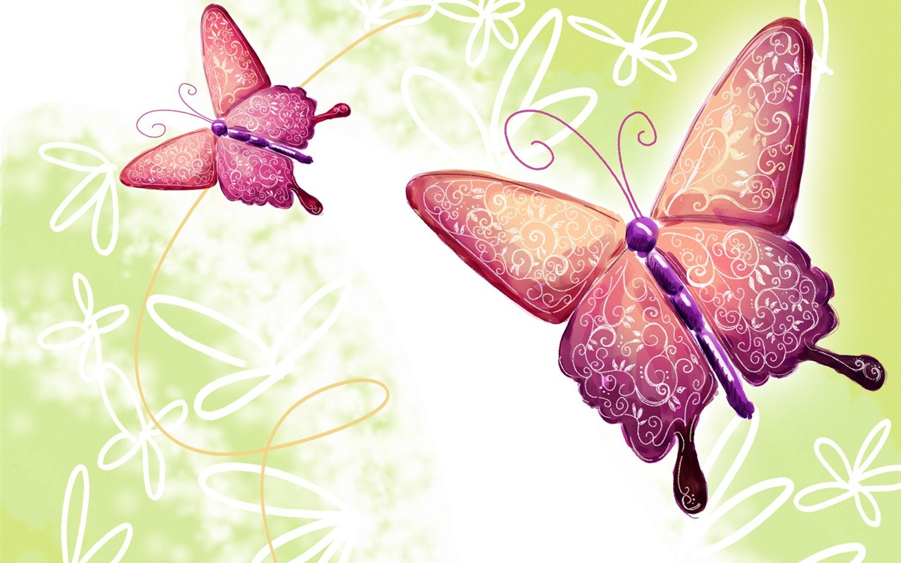 Blumentapete Illustration Design #30 - 1280x800