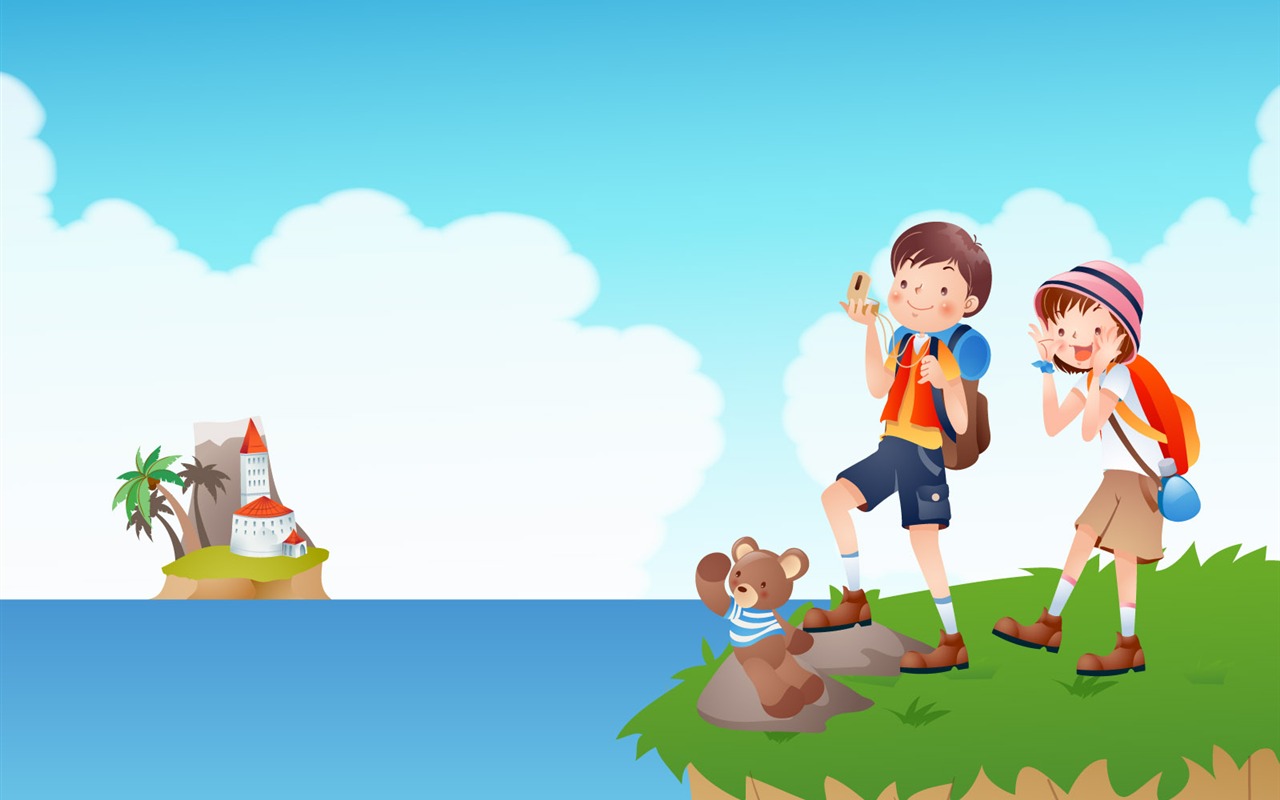 Happy summer vector wallpaper (1) #6 - 1280x800