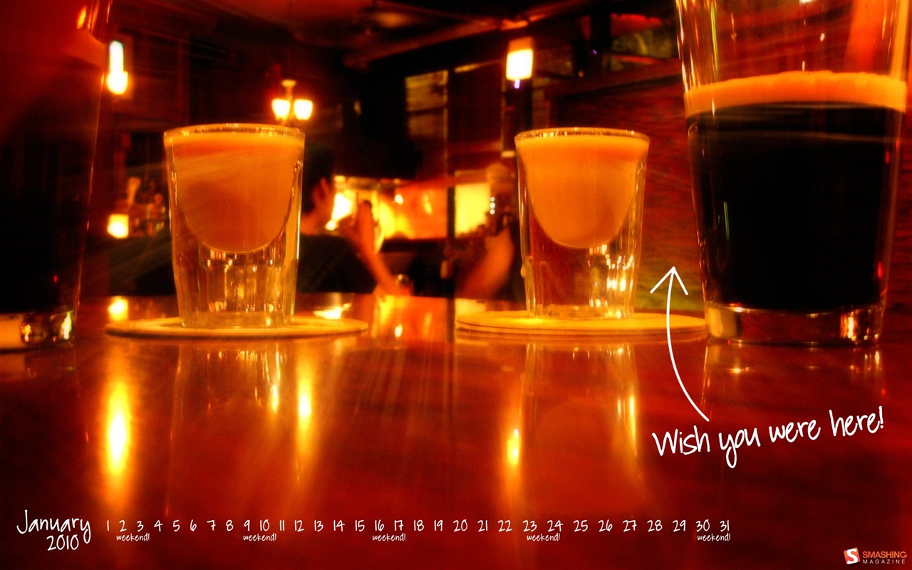 January 2010 Calendar Wallpaper #4 - 1280x800