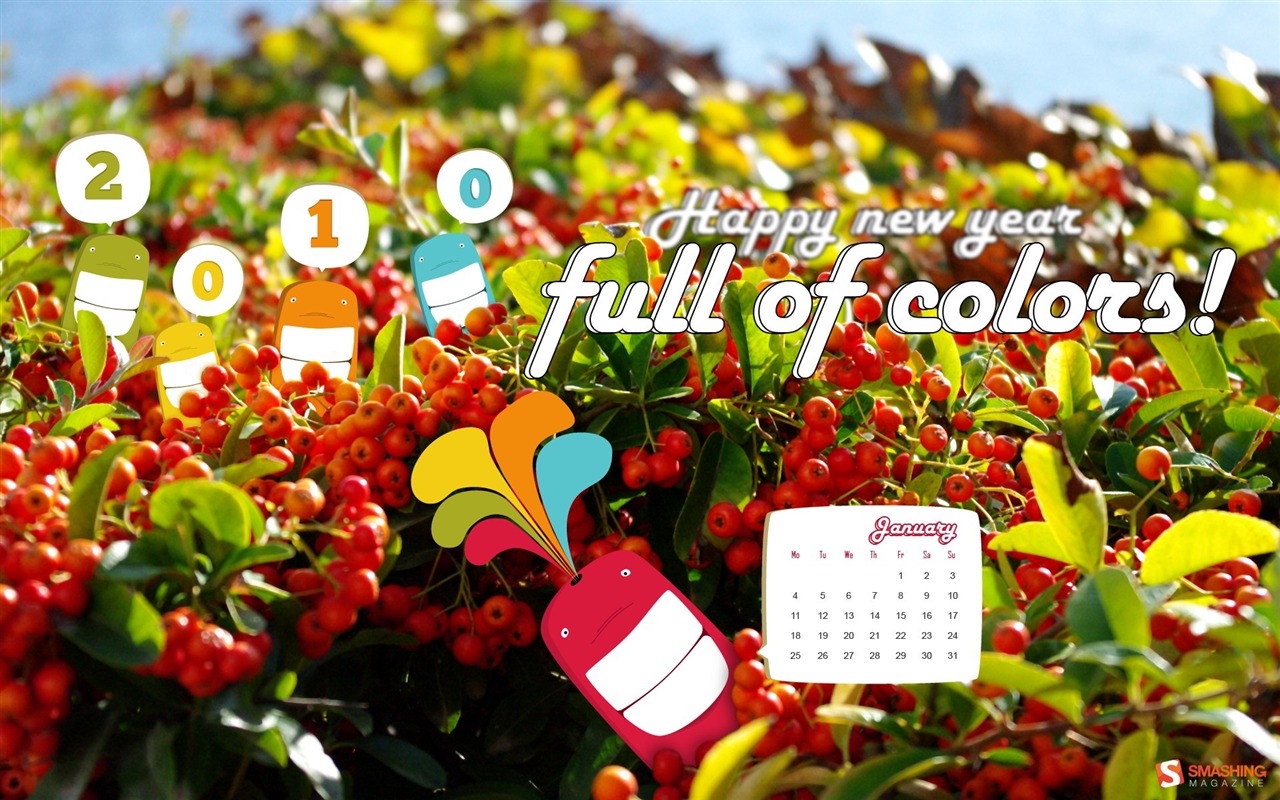 January 2010 Calendar Wallpaper #5 - 1280x800