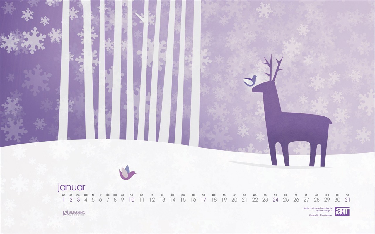 Januar 2010 Kalender Wallpaper #26 - 1280x800