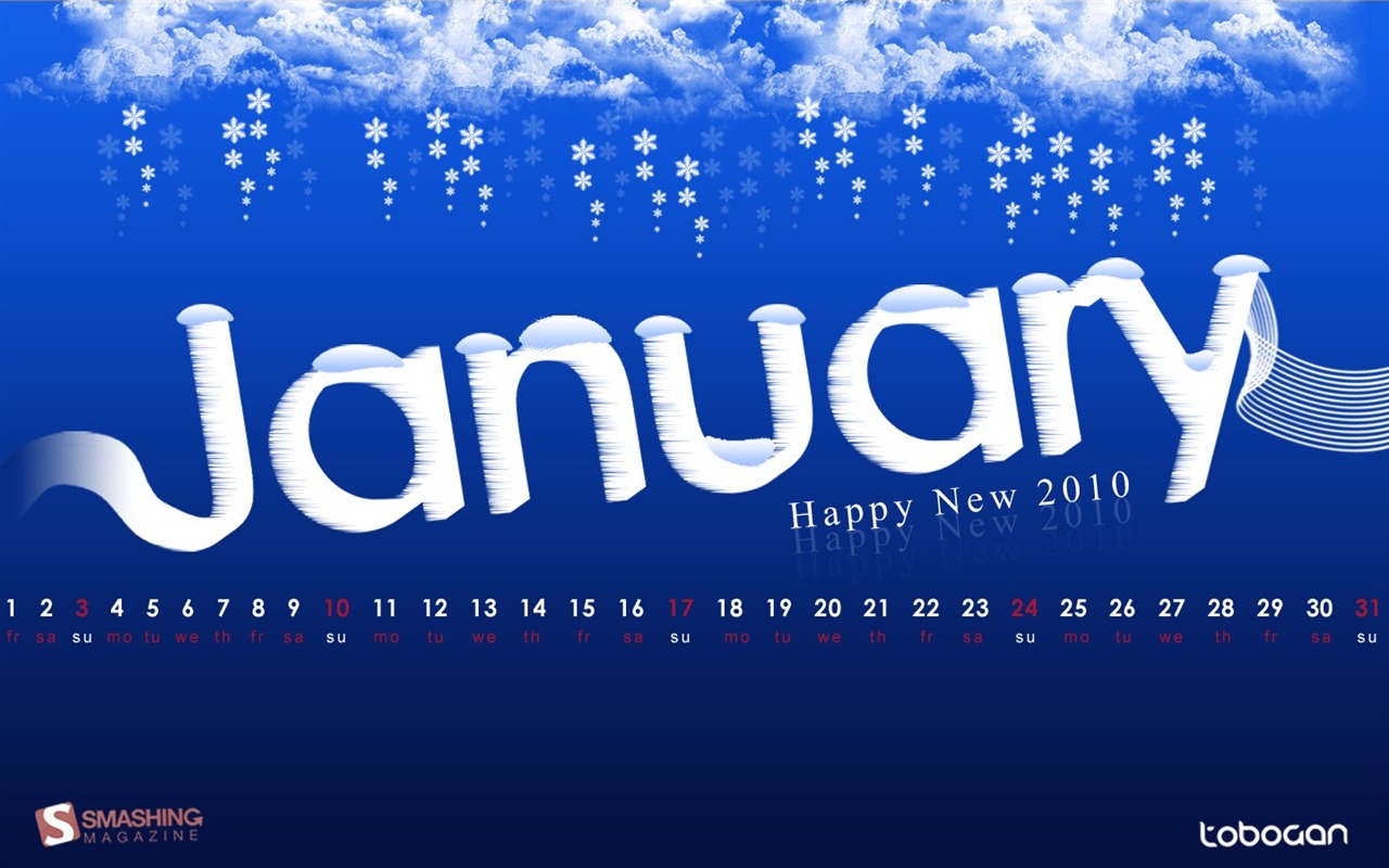 Januar 2010 Kalender Wallpaper #28 - 1280x800