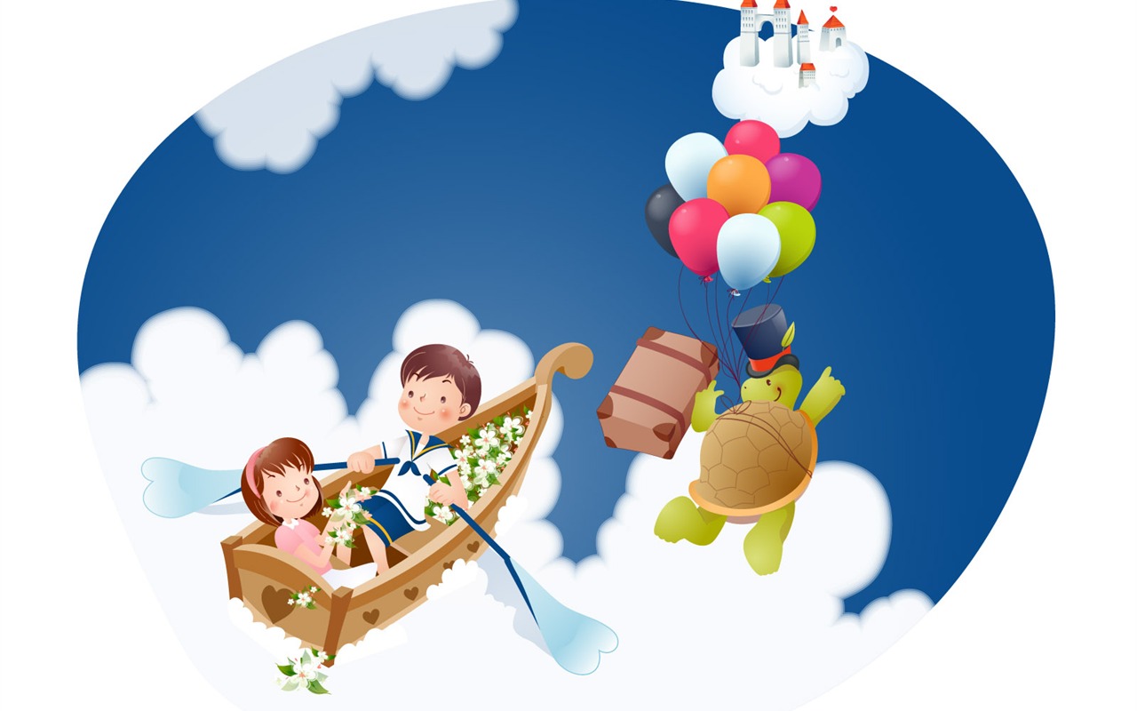 Happy summer vector wallpaper (2) #4 - 1280x800