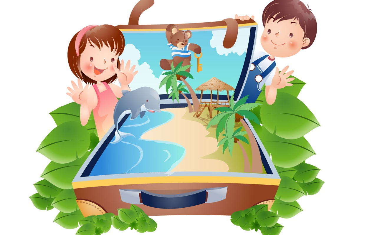 Happy summer vector wallpaper (2) #5 - 1280x800