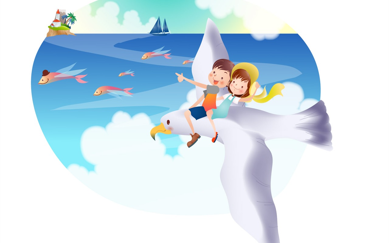 Happy summer vector wallpaper (2) #6 - 1280x800