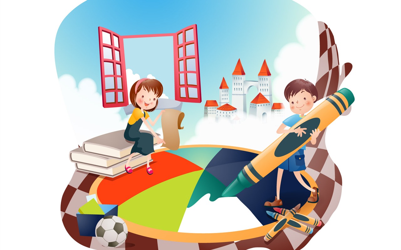 Happy summer vector wallpaper (2) #7 - 1280x800