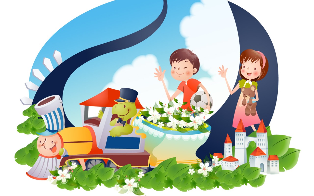 Happy summer vector wallpaper (2) #11 - 1280x800