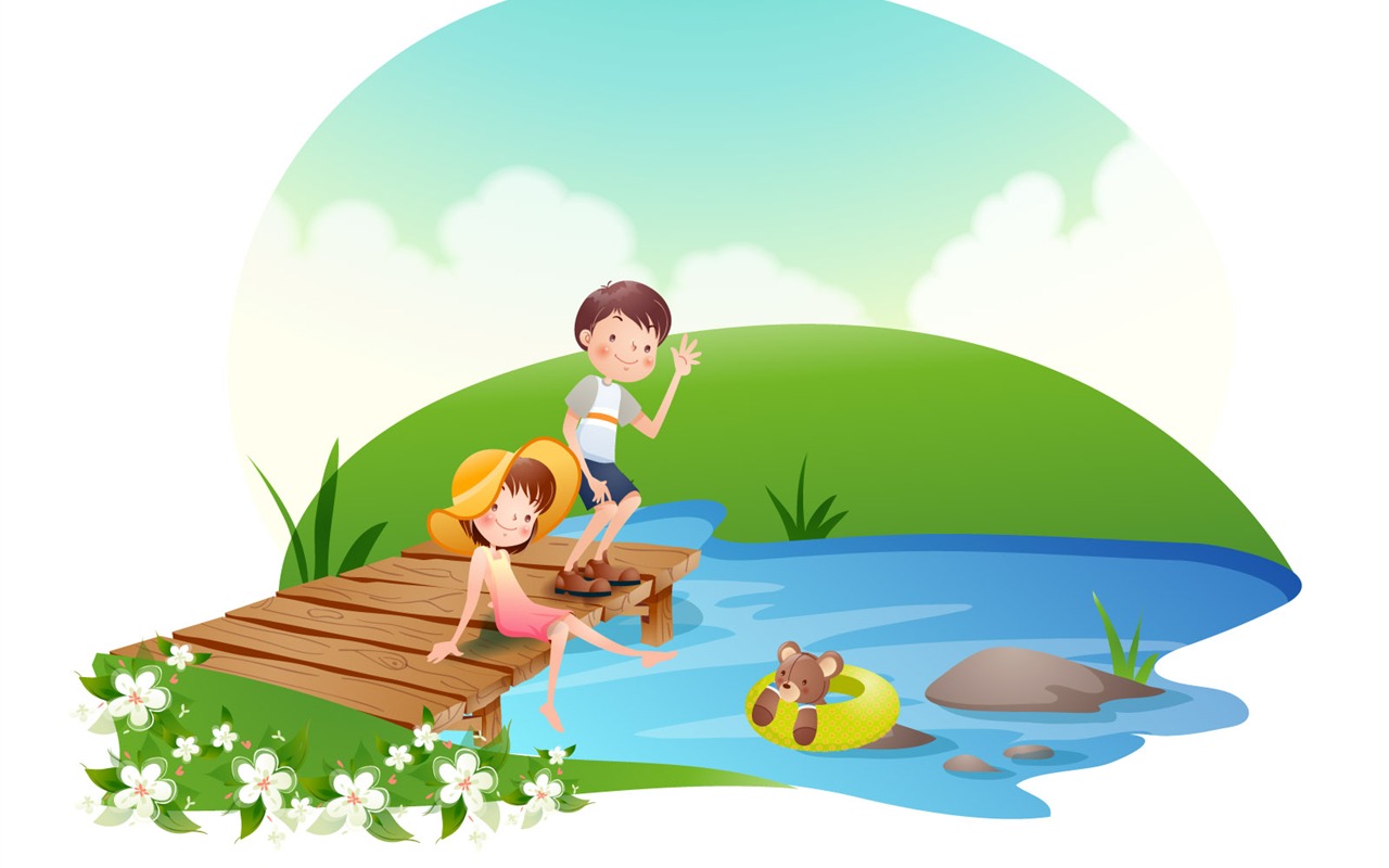 Happy Summer vector wallpaper (2) #18 - 1280x800