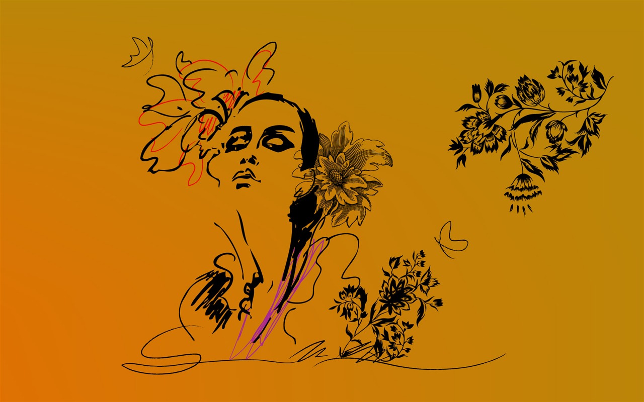 矢量女人花壁紙專輯(一) #13 - 1280x800