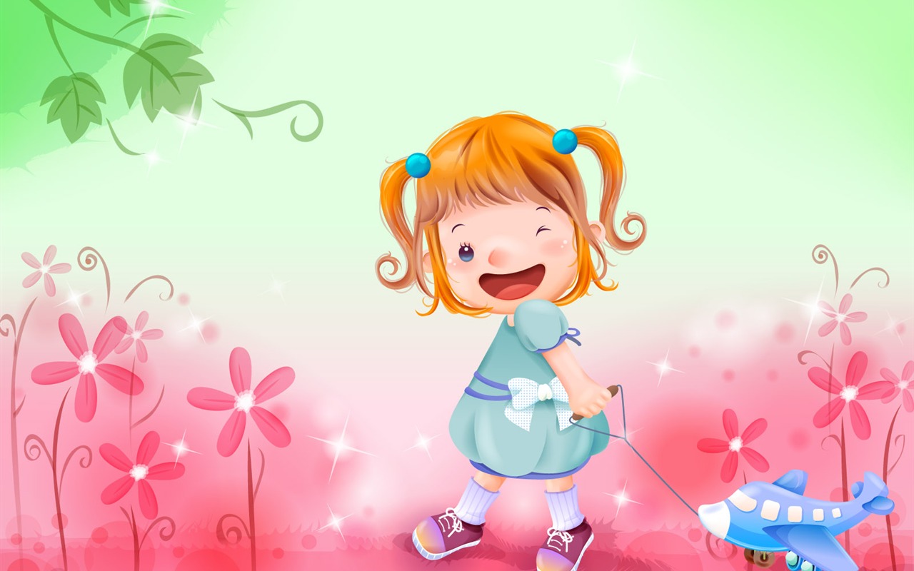 Vector happy childhood Wallpaper (1) #1 - 1280x800