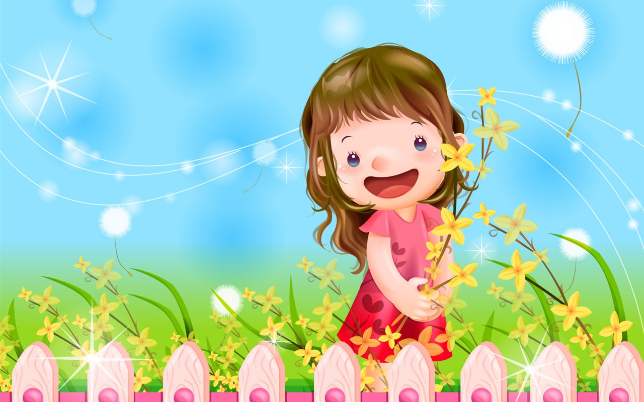 Vector happy childhood Wallpaper (1) #4 - 1280x800