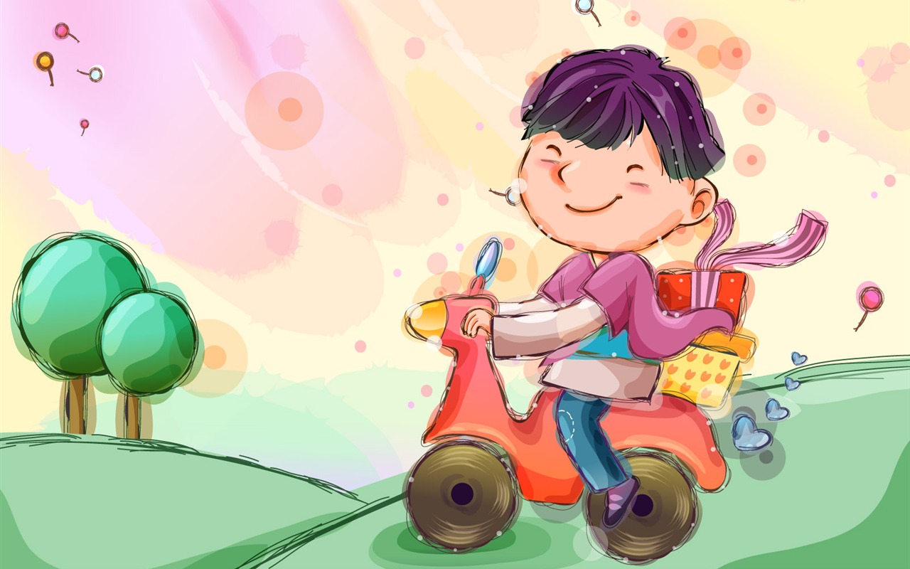 Vector children's Happy Wallpaper (1) #11 - 1280x800