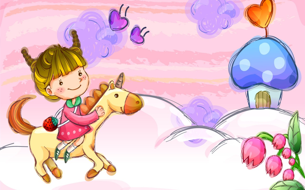 Vector children's Happy Wallpaper (1) #12 - 1280x800