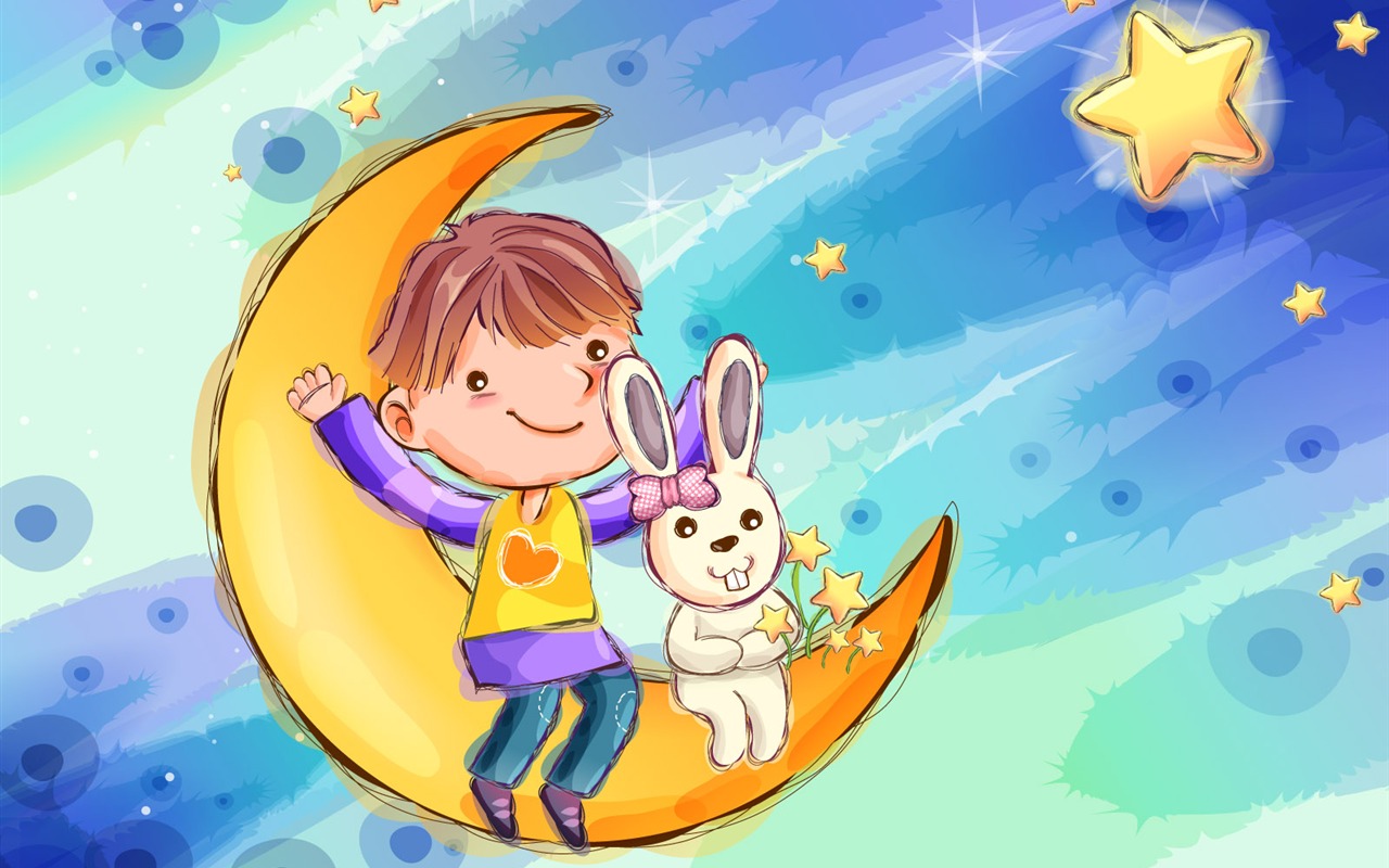 Vector children's Happy Wallpaper (2) #17 - 1280x800
