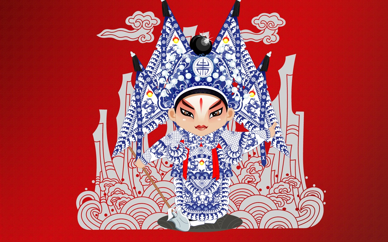 矢量京劇人物壁紙 #3 - 1280x800