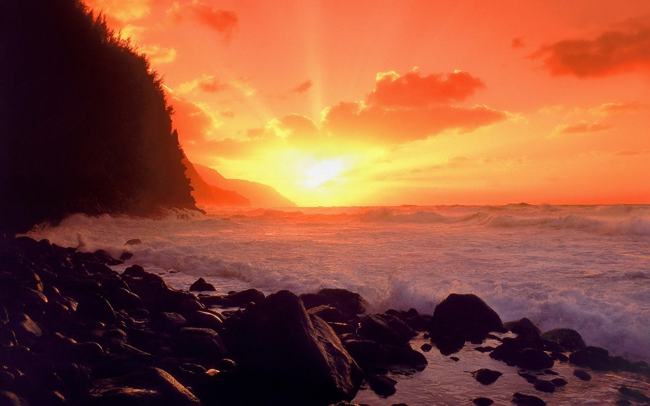 Beautiful sunrise and sunset wallpaper #8 - 1280x800