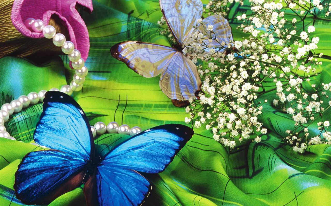 Papillons et fleurs album papier peint (1) #18 - 1280x800