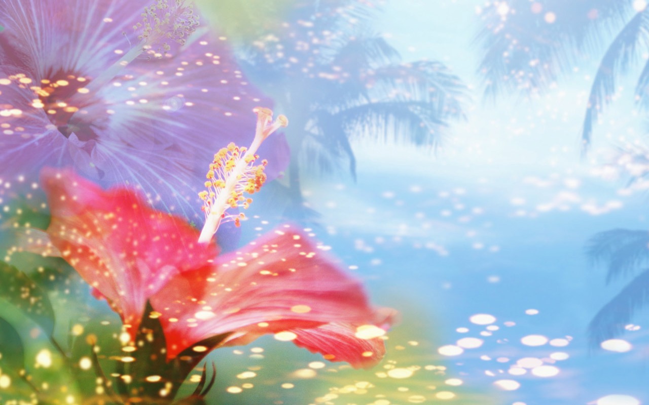 Fantasy CG tapety na pozadí květ #6 - 1280x800