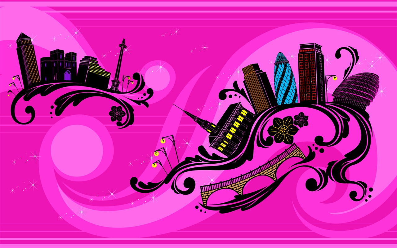 Vector pattern urban wallpaper (1) #1 - 1280x800