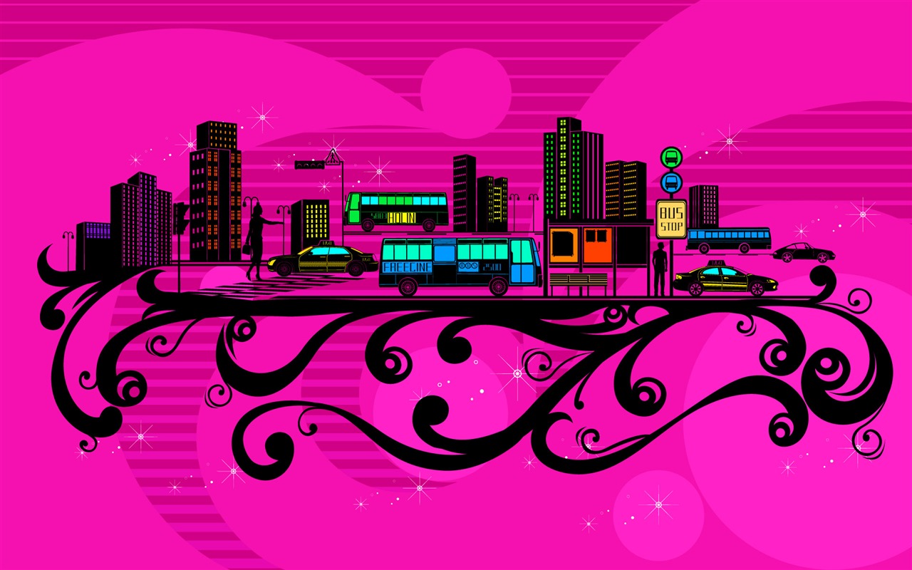 Vector pattern urban wallpaper (1) #3 - 1280x800