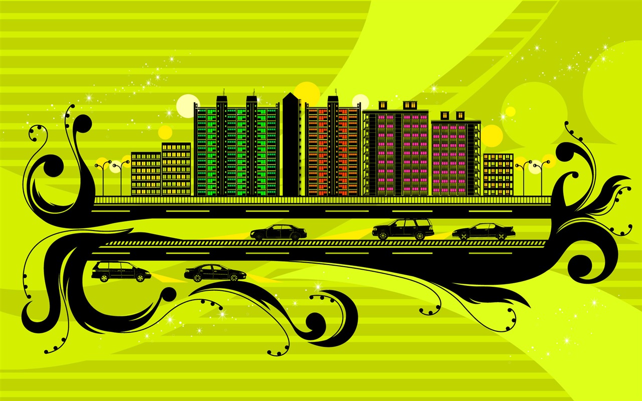 Vector pattern urban wallpaper (1) #27 - 1280x800