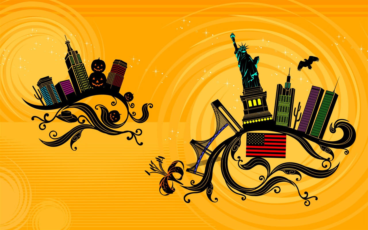 Vector pattern urban wallpaper (2) #2 - 1280x800