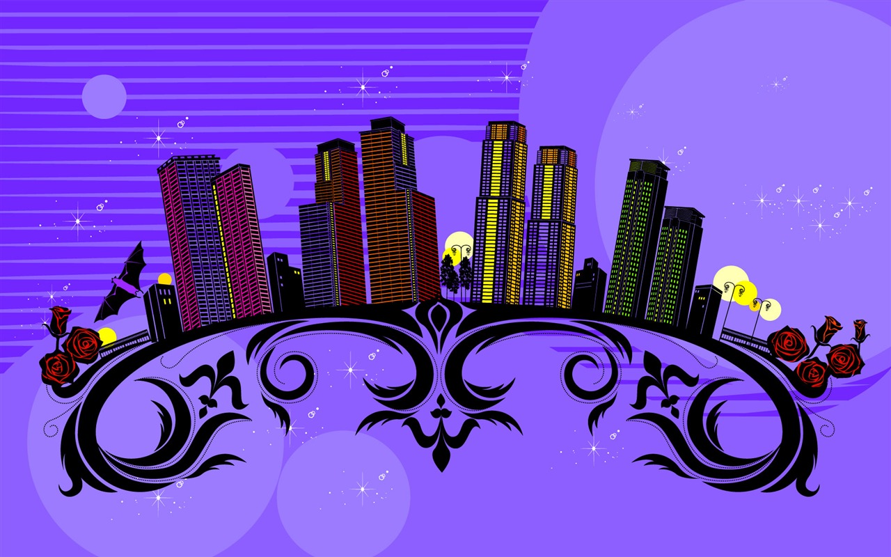 Vector pattern urban wallpaper (2) #3 - 1280x800