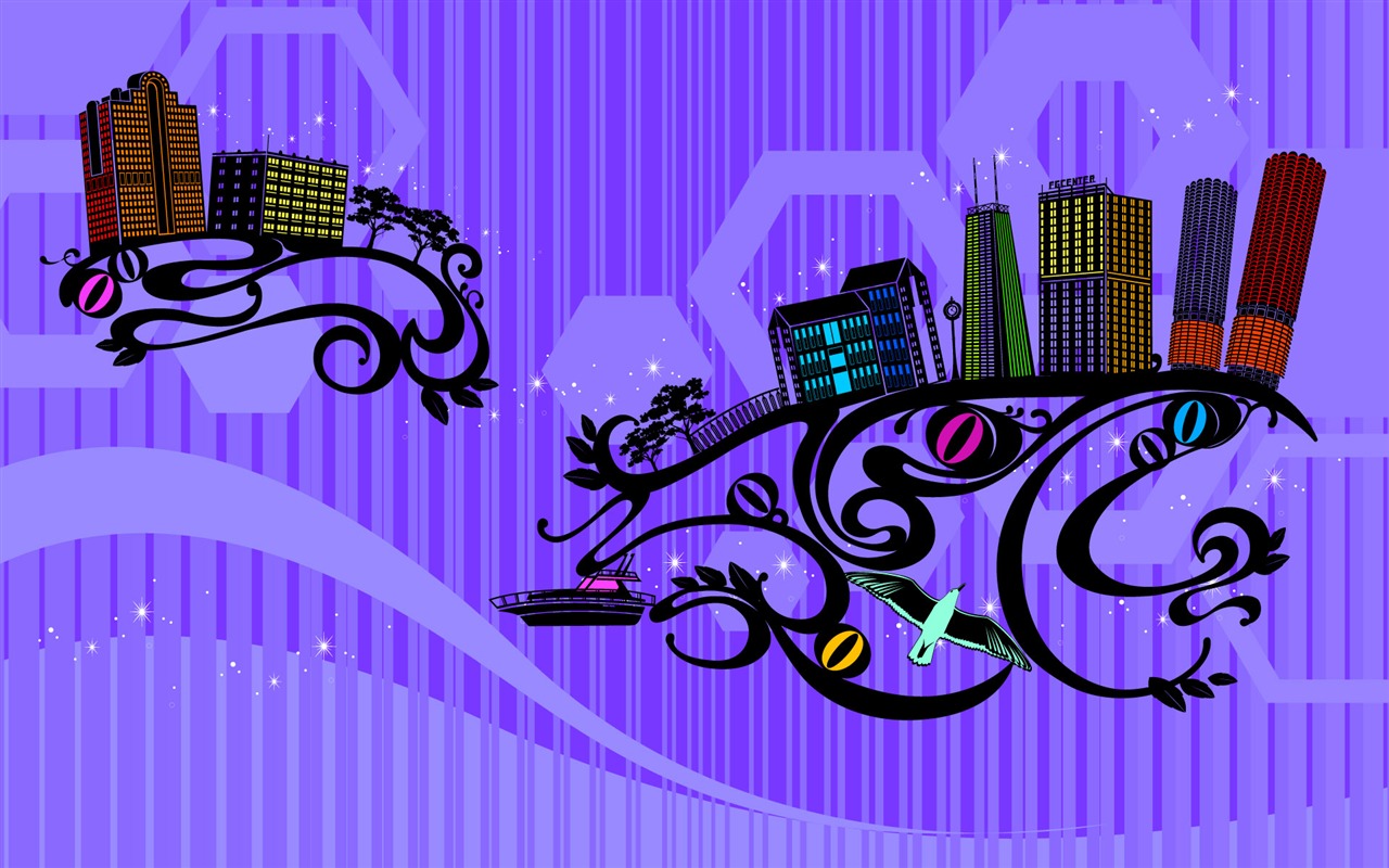 Vector pattern urban wallpaper (2) #4 - 1280x800