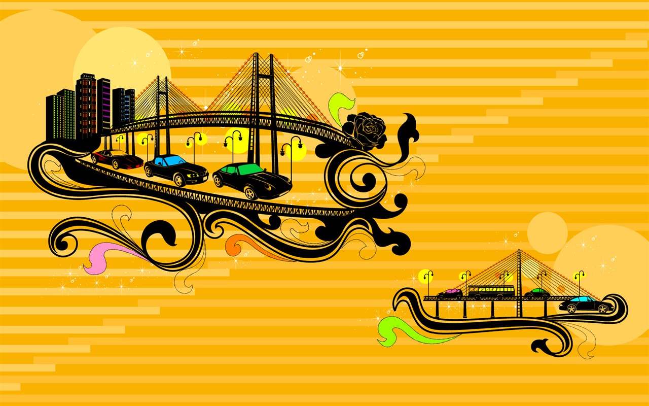 Vector pattern urban wallpaper (2) #8 - 1280x800